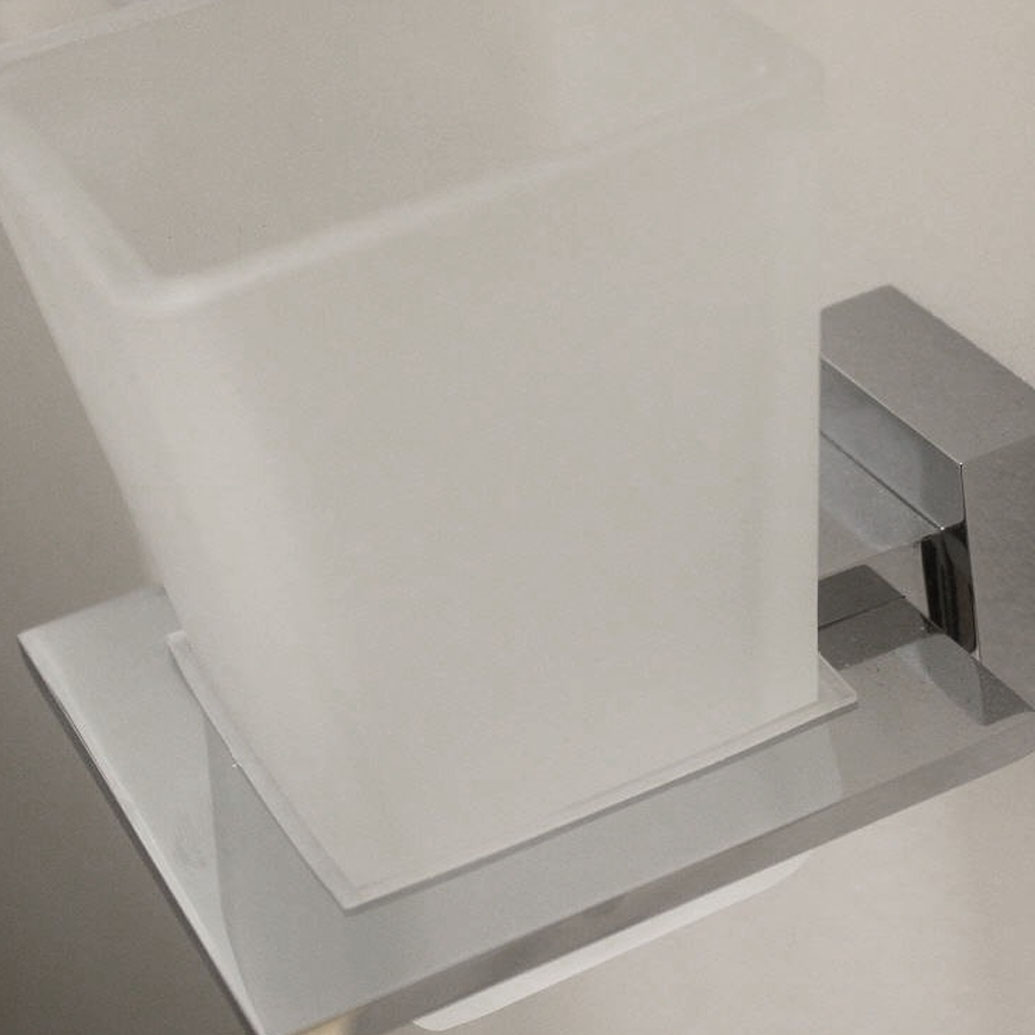 Arnolds Design Square Zahnputzglas mit Wandhalterung